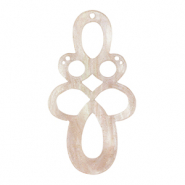 Resin Anh&auml;nger Barock Glitzer Hortensia pink