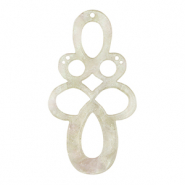 Resin Anh&auml;nger Barock Glitzer Cashmere white