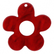 Resin Anh&auml;nger Blume Salsa red