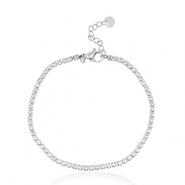 Armb&auml;nder aus Stainless Steel - Rostfreiem Stahl Silber-crystal