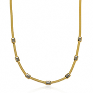 Snake Ketten aus Stainless Steel - Rostfreiem Stahl Crystal Gold-black