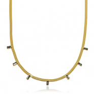 Snake Ketten aus Stainless Steel - Rostfreiem Stahl Crystal Gold-black