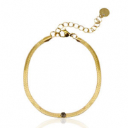 Snake Armbänder aus Stainless Steel - Rostfreiem Stahl Crystal Gold-black