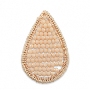 Geh&auml;kelte Anh&auml;nger mit Facettperlen Tropfen Peachy rose