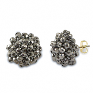 Top Facett Perlen Ohrringe mit Öse Silver