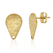 Stainless Steel - Rostfrei Stahl Schmuckzubehör Ohrringe / Ohrstecker Tropfen mit Öse Gold