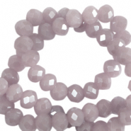 Top Glas Facett Perlen 6x4 mm rondellen Lavender fog-pearl shine coating