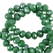 Top Glas Facett Perlen 4x3mm rondellen Nile green-pearl shine coating
