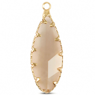 Anhänger Kristallglas Oval Black diamond-gold