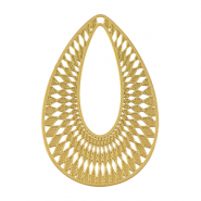 Stainless Steel - Rostfrei Stahl Anhänger Bohemian Tropfen Gold