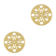 Stainless Steel - Rostfrei Stahl Anh&auml;nger Zwischenst&uuml;ck Bohemian 14mm Gold