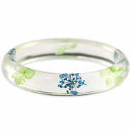 Armbänder mit getrockneter Blume Green blue