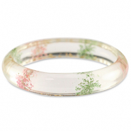 Armbänder mit getrockneter Blume Light pink green-gold