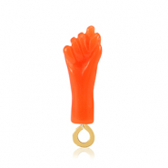 Resin Anhänger "Mano Fico" Neon orange-gold