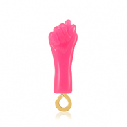 Resin Anhänger "Mano Fico" Neon pink-gold