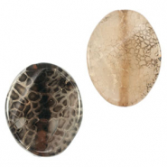 Halbedelstein Perlen oval Topaz grey