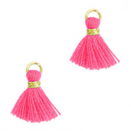 Perlen Quaste 1.2cm Gold-fuchsia neon pink