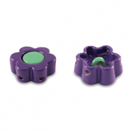 Tile beads Blume Purple-turquoise