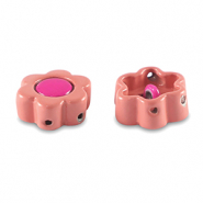 Tile beads Blume Lantana pink-magenta pink