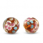 Glasperlen 14mm Transparent-amber orange