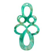 Resin Anhänger Barock Turquoise-green