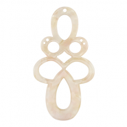 Resin Anhänger Barock Pearl white-pink