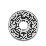 Metall Perlen DQ Donut Antik silber (Nickelfrei)