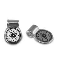 Metall Schieber DQ Blume Antik silber (Nickelfrei)