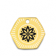 Stainless Steel - Rostfrei Stahl Anhänger Blume Gold