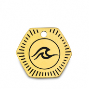 Stainless Steel - Rostfrei Stahl Anhänger Welle Gold