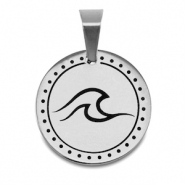 Stainless Steel - Rostfrei Stahl Anh&auml;nger Welle Silber
