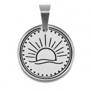 Stainless Steel - Rostfrei Stahl Anh&auml;nger Sonne Silber
