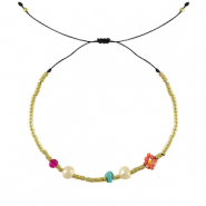 Armb&auml;nder mixed beads Pink-blue-gold