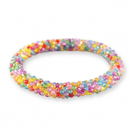 Facett Glas Armband Multicolour Yellow-pink