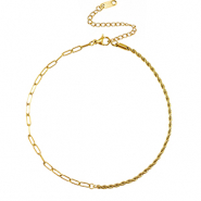 Fusskettchen aus Stainless Steel - Rostfreiem Stahl Twisted & Straight Gold