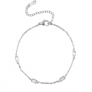 Armbänder aus Stainless Steel - Rostfreiem Stahl Crystal Silver