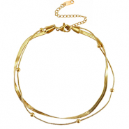 Fusskettchen aus Stainless Steel - Rostfreiem Stahl duo Layer Gold