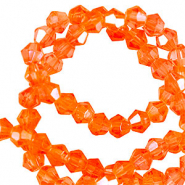 Glas Top Facett Perlen Bicone 6mm Vibrant orange