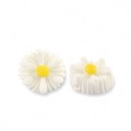 Resin Perlen Blume 12mm White