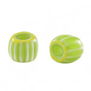 Millefiori-Perlen Tube Light green