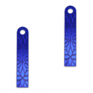 Statement-Anh&auml;nger Bar Blume Metallic royal blue