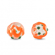 Handbemalt Glasperlen 8mm Transparent-green orange