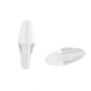 Acrylperlen Oval Facett geschliffen Transparent