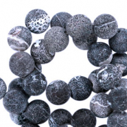 Naturstein Perlen Chalcedon und Achat 8mm Anthracite