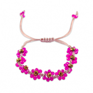 Facett Glas Armb&auml;nd Blume Fuchsia-topaz brown