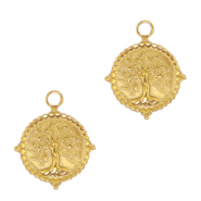 Stainless Steel - Rostfrei Stahl Anhänger Tree of Life Gold