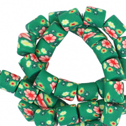 Polymer Perlen 6mm Blume Green-multicolour