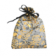 Schmuckbeutel Organza 9x12cm Rose Black-gold