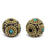 Bohemian-Perlen Turquoise-antique gold
