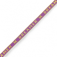 Schmuckband mit Text "dreamer" Paisley purple-gold